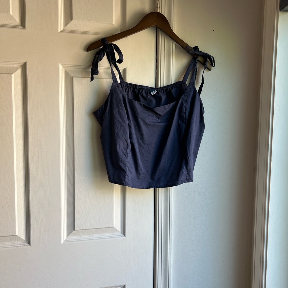 Old Navy Dark Blue Tie-Strap Crop Top